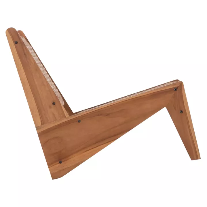 LOUNGE CHAIR LUKILLA HM9913 TEAK WOOD IN NATURAL--SYNTHETIC ROPE IN BEIGE 55.5x74x65Hcm.