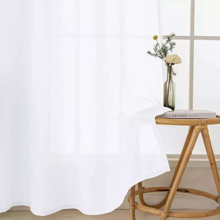 Beauty Home Κουρτίνα γάζα μονόχρωμη με 8 μεταλλικούς κρίκους Fit Art 8447 140x270 Λευκό