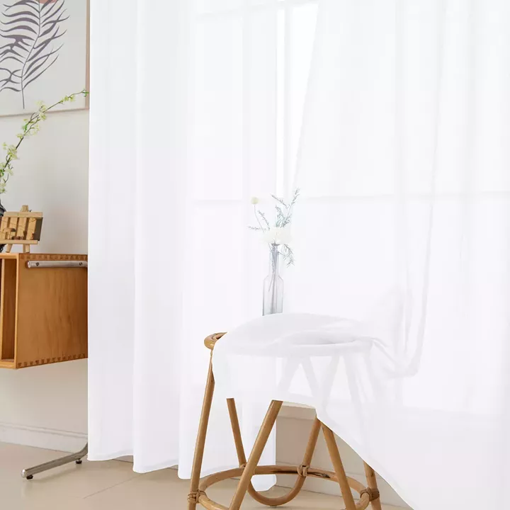 Beauty Home Κουρτίνα γάζα μονόχρωμη με 8 μεταλλικούς κρίκους Fit Art 8447 140x270 Λευκό