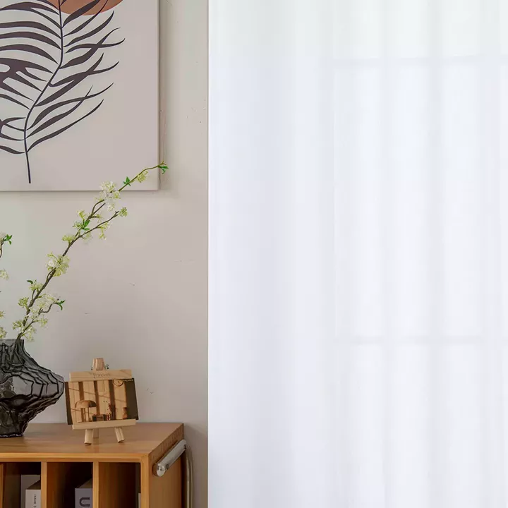 Beauty Home Κουρτίνα γάζα μονόχρωμη με 8 μεταλλικούς κρίκους Fit Art 8447 140x270 Λευκό