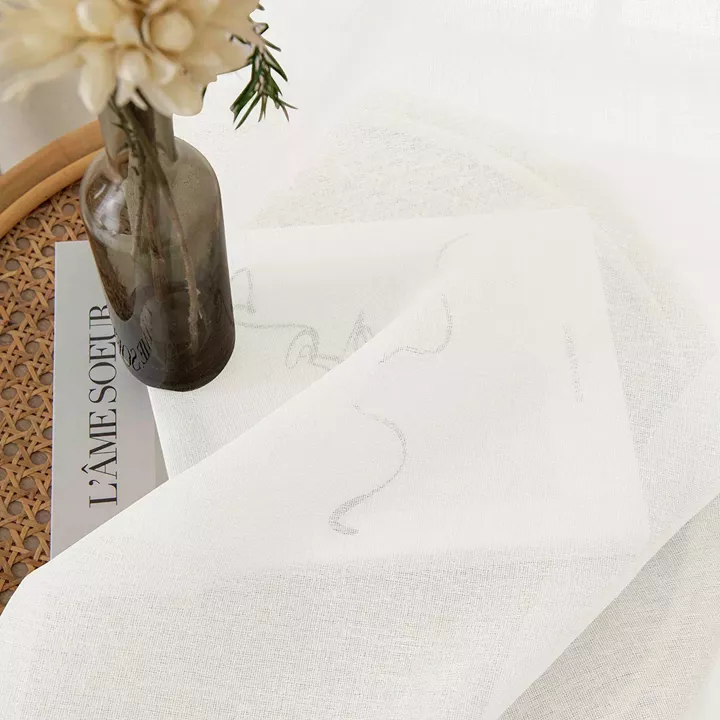 Beauty Home Κουρτίνα γάζα μονόχρωμη με 8 μεταλλικούς κρίκους Fit Art 8447 140x270 Εκρού