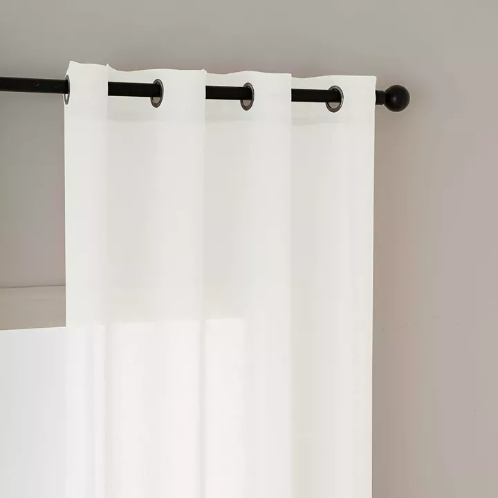 Beauty Home Κουρτίνα γάζα μονόχρωμη με 8 μεταλλικούς κρίκους Fit Art 8447 140x270 Εκρού