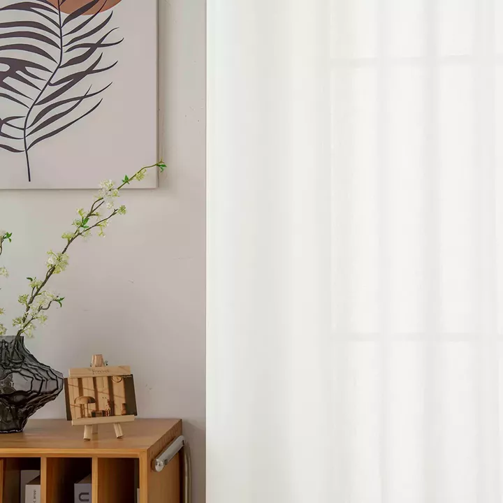 Beauty Home Κουρτίνα γάζα μονόχρωμη με 8 μεταλλικούς κρίκους Fit Art 8447 140x270 Εκρού