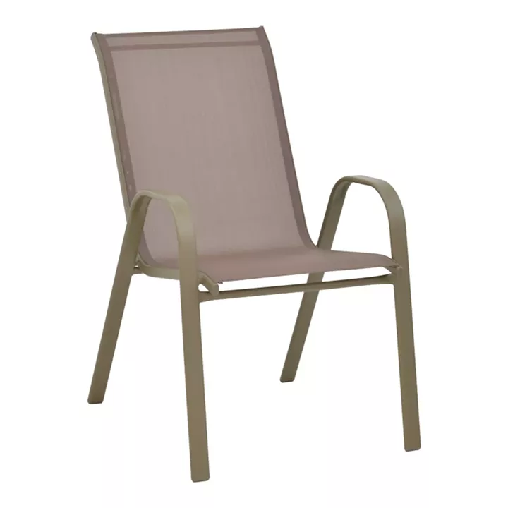 Albero-Calan pakoworld metal dining table in champagne shade D60x70cm