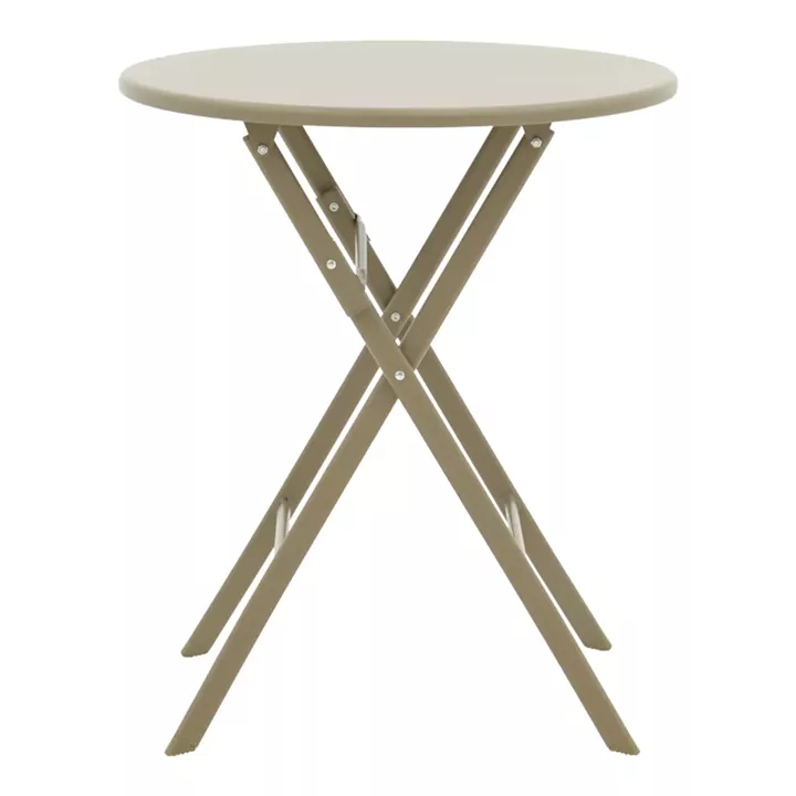 Albero-Tade pakoworld metal dining table in champagne shade D60x70cm