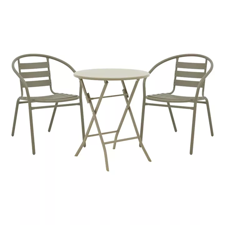Albero-Tade pakoworld metal dining table in champagne shade D60x70cm