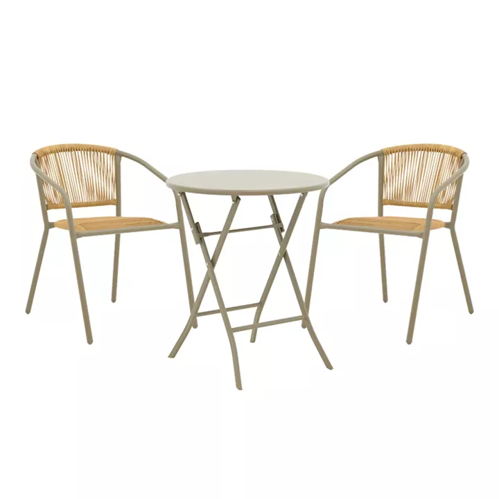 Albero-Lindaria pakoworld metal dining table in champagne shade D60x70cm