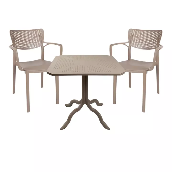 Dining table Icon-Frontline pakoworld set of 3 pieces PP in cappuccino color