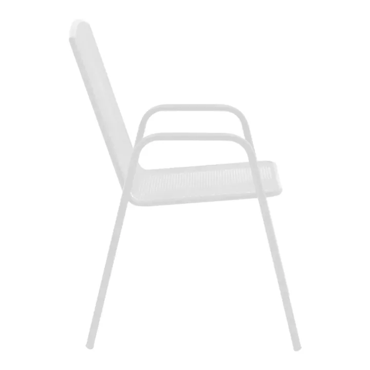 Watson-Pomedon pakoworld dining set 3pcs metal in white shade 70x70x70cm