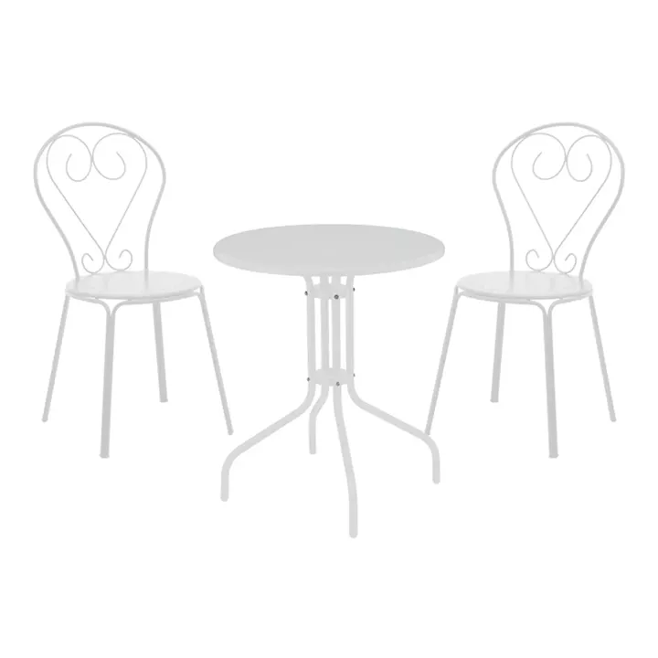 Vergo-Chari pakoworld dining set 3pcs metal in white shade