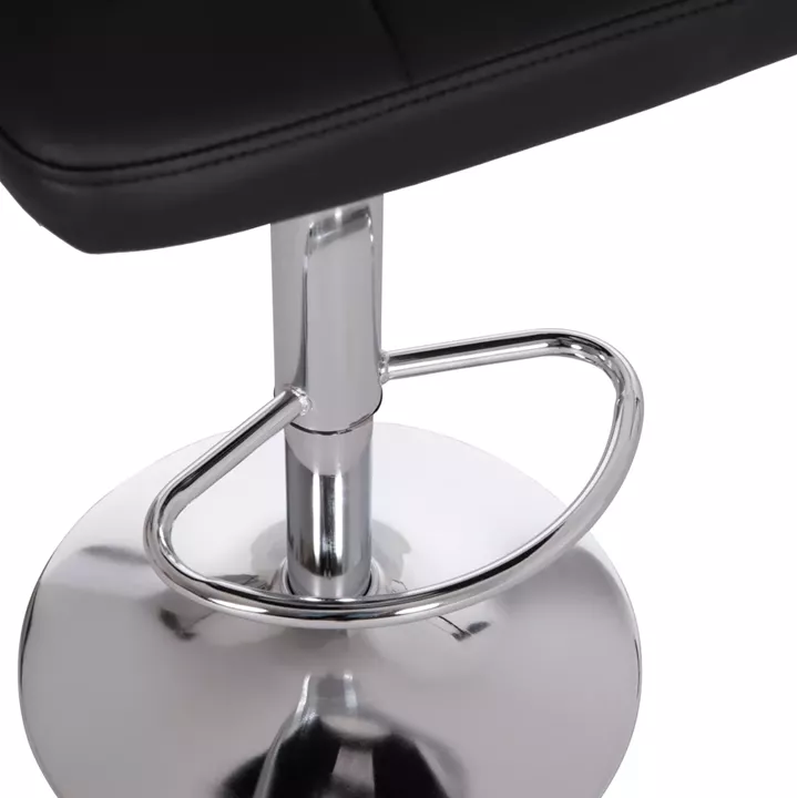 BAR STOOL SWIVELING DIANA HM202.21 BLACK PU--CHROMED METAL 44x52x109Hcm.