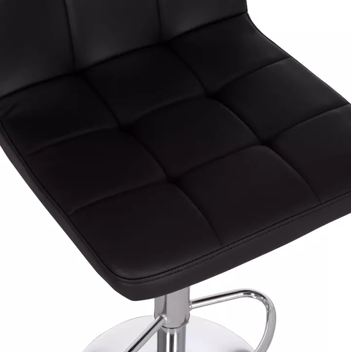 BAR STOOL SWIVELING DIANA HM202.21 BLACK PU--CHROMED METAL 44x52x109Hcm.