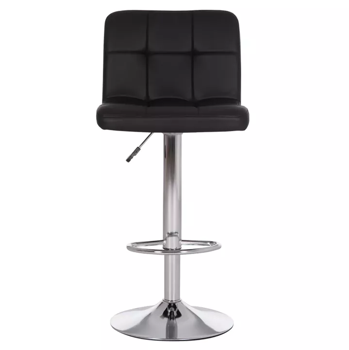 BAR STOOL SWIVELING DIANA HM202.21 BLACK PU--CHROMED METAL 44x52x109Hcm.
