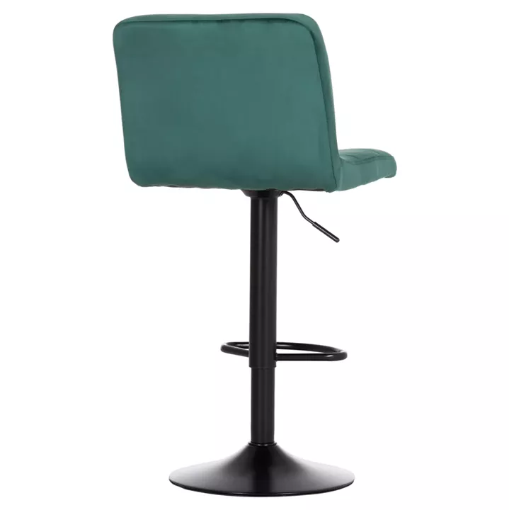 BAR STOOL SWIVELING DIANA HM202.43 CYPRESS GREEN VELVET--BLACK MATTE METAL 44x52x109Hcm.