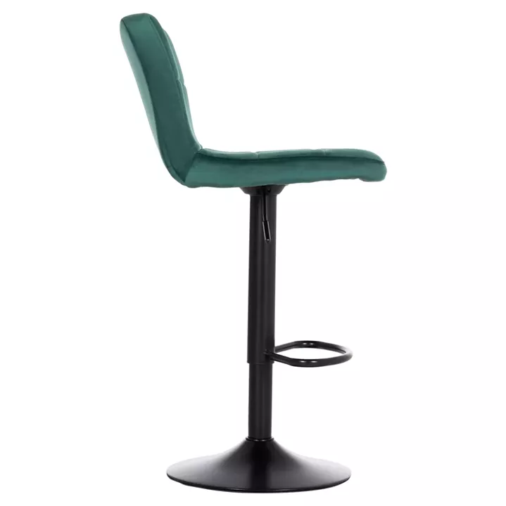 BAR STOOL SWIVELING DIANA HM202.43 CYPRESS GREEN VELVET--BLACK MATTE METAL 44x52x109Hcm.
