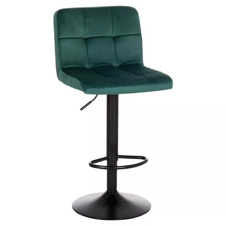 BAR STOOL SWIVELING DIANA HM202.43 CYPRESS GREEN VELVET--BLACK MATTE METAL 44x52x109Hcm.