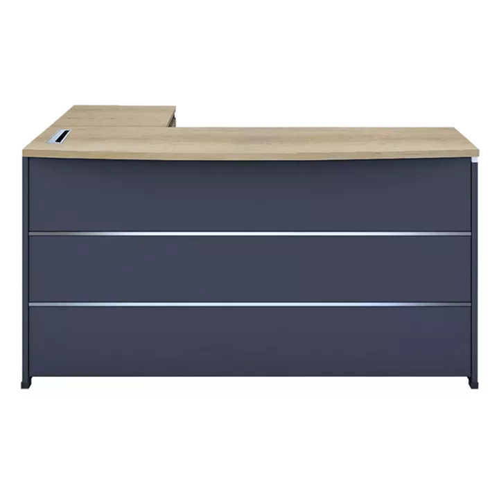 Commercial desk reversible Lotus  pakoworld oak-dark grey 180x160x75cm