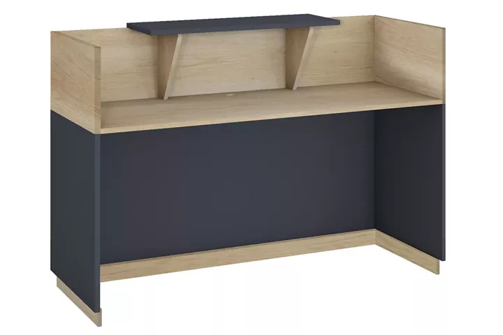 Reception Lotus pakoworld in oak -  dark grey color 180x70x110cm