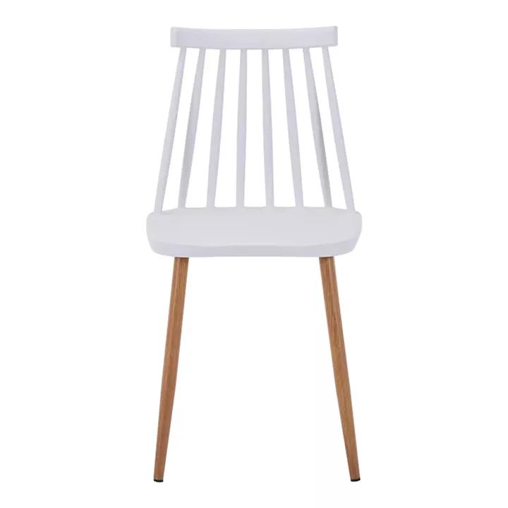 Elijah-Aurora I pakoworld dining table set of 3 pp in white color with natural legs Φ60x74cm