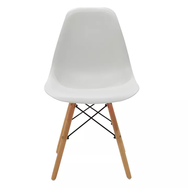 Elijah-Julita pakoworld dining table set of 3 pp-pu in white color with natural legs Φ60x74cm