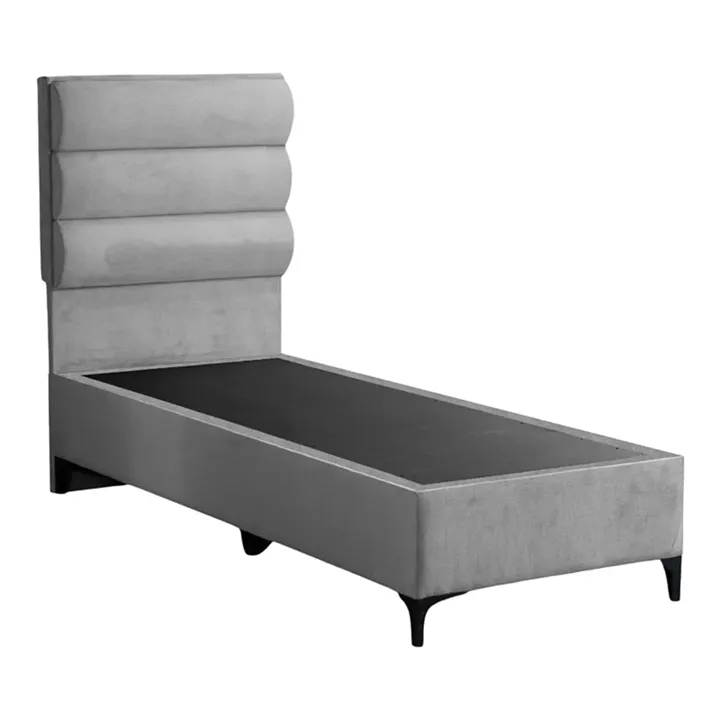 Limit pakoworld fabric bed in light grey shade 90x200cm