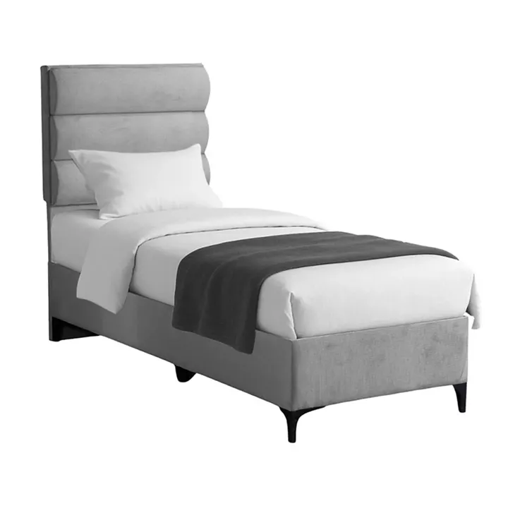 Limit pakoworld fabric bed in light grey shade 90x200cm