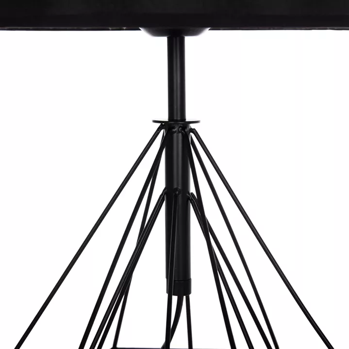TABLE LAMP GEILO HM7416.11 METAL IN BLACK--BLACK PVC CAP Φ25x48.5Hcm.