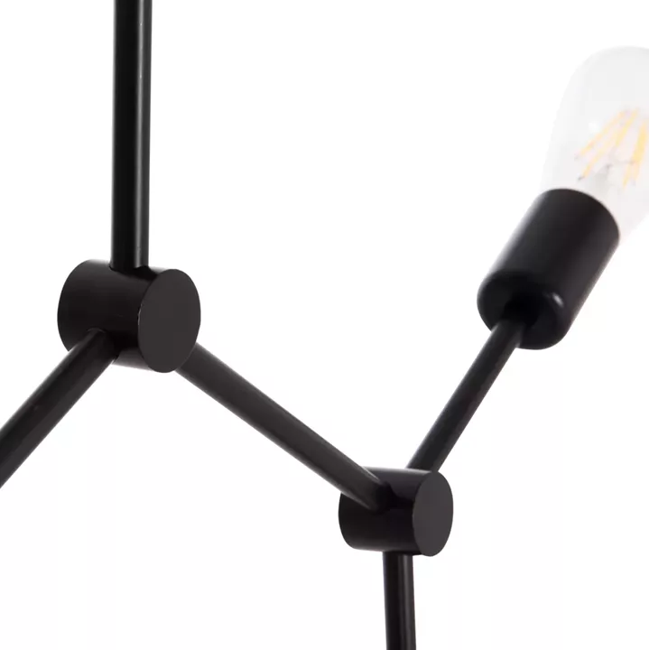 CEILING PENDANT 3-LIGHT FIXTURE LIGHTY HM7404.11 BLACK METAL 52x5x48Hcm.
