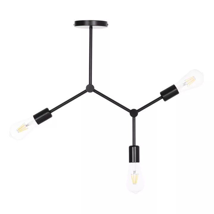 CEILING PENDANT 3-LIGHT FIXTURE LIGHTY HM7404.11 BLACK METAL 52x5x48Hcm.