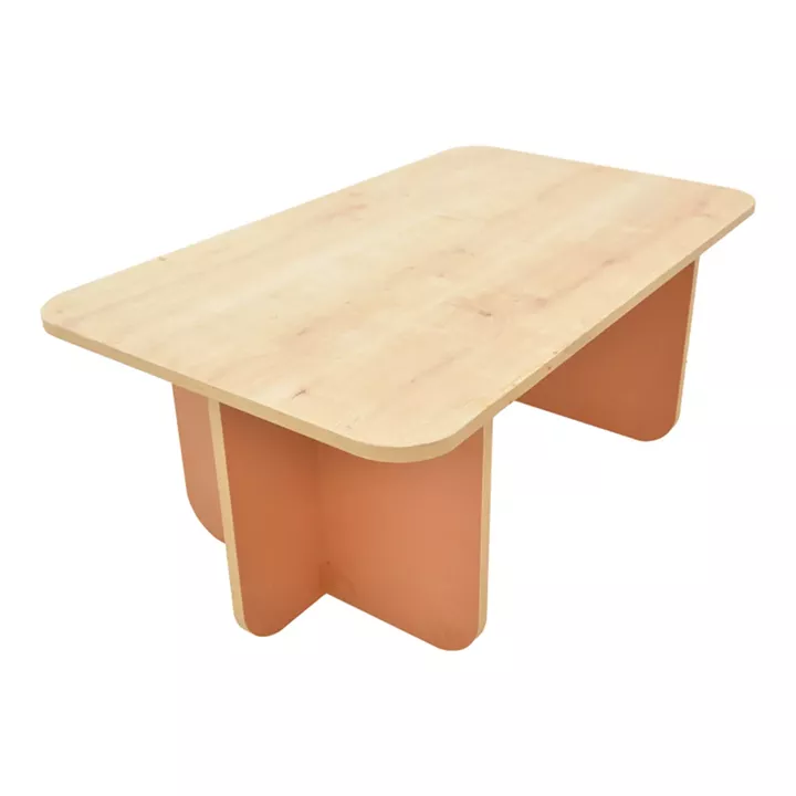 Boca pakoworld table in oak-brick  shade 100x60x42cm
