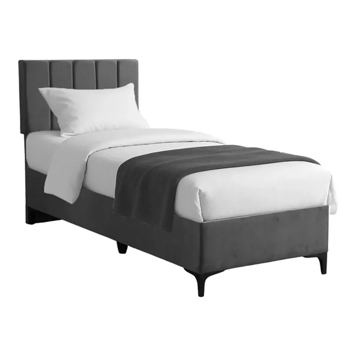 Moega pakoworld fabric bed in anthracite shade 90x200cm