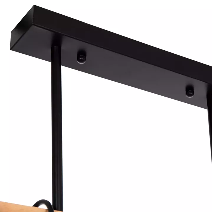 CEILING PENDANT 3-LIGHT FIXTURE VOLKS HM4658 METAL-WOOD 49.5x5x134.5Hcm.