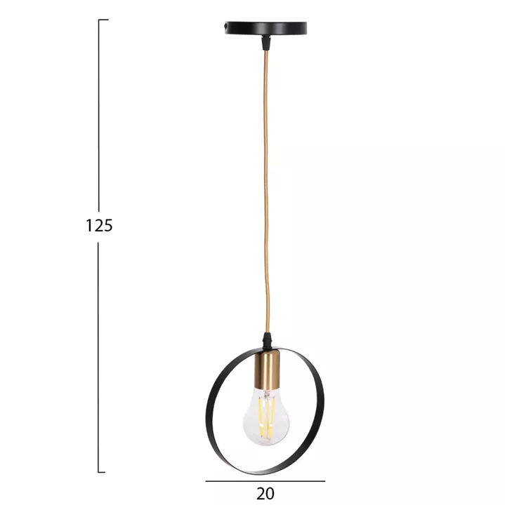 CEILING PENDANT LAMP KRENT HM7425.11 BLACK-GOLD 20x4x125Hcm.