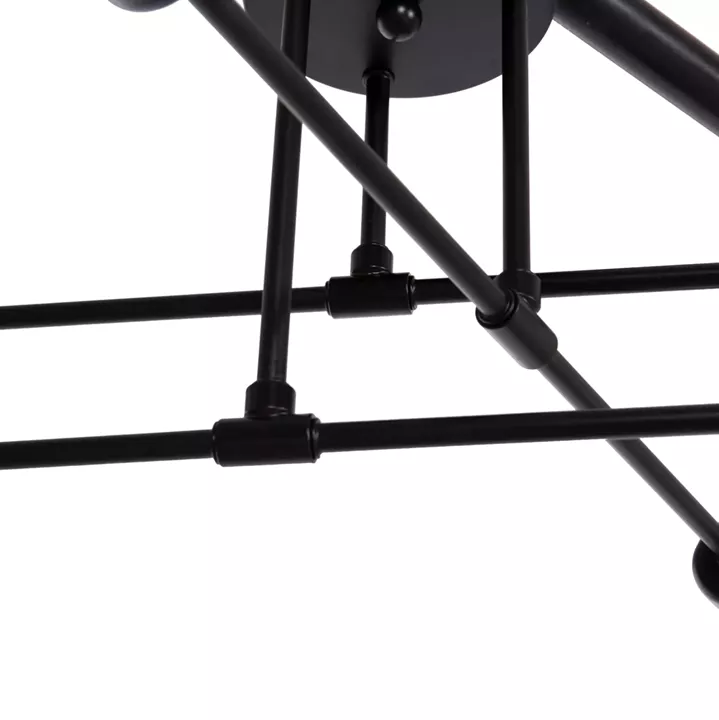 CEILING PENDANT MULTILIGHT FIXTURE LIGHTY HM7427.11 BLACK METAL 51x51x23Hcm.