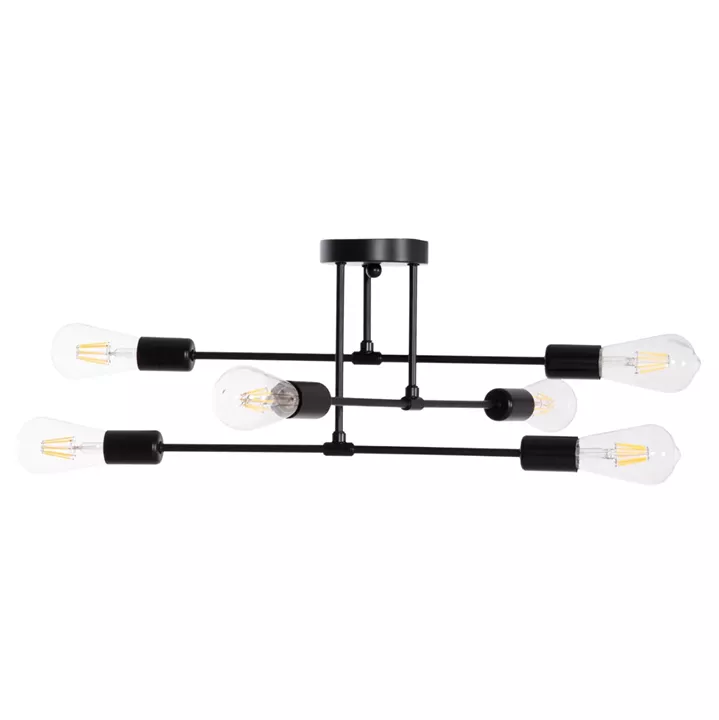 CEILING PENDANT MULTILIGHT FIXTURE LIGHTY HM7427.11 BLACK METAL 51x51x23Hcm.