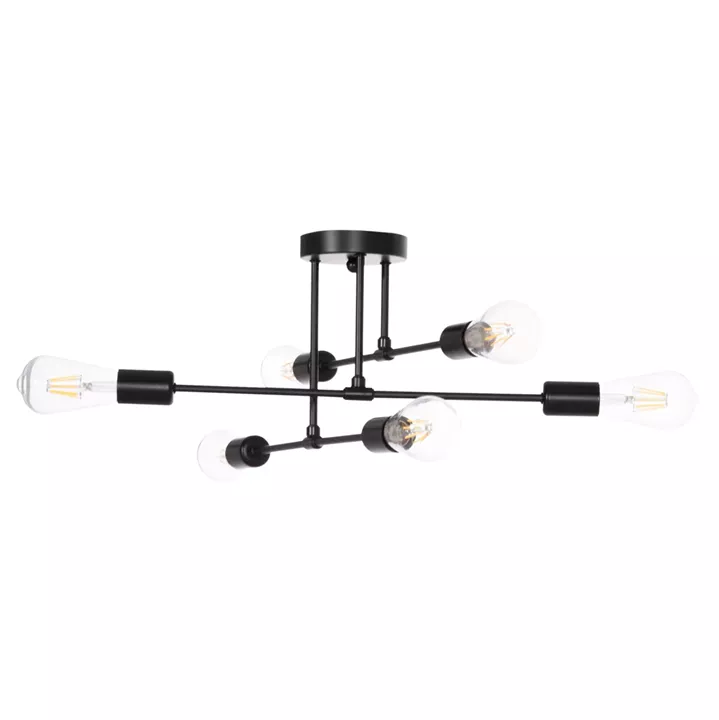 CEILING PENDANT MULTILIGHT FIXTURE LIGHTY HM7427.11 BLACK METAL 51x51x23Hcm.