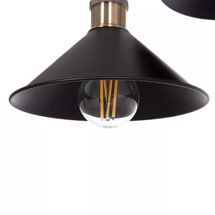 CEILING PENDANT 2-LIGHT BELL HM7531.11 BLACK METAL-BRONZE SOCKET Φ21,5x135Hcm.