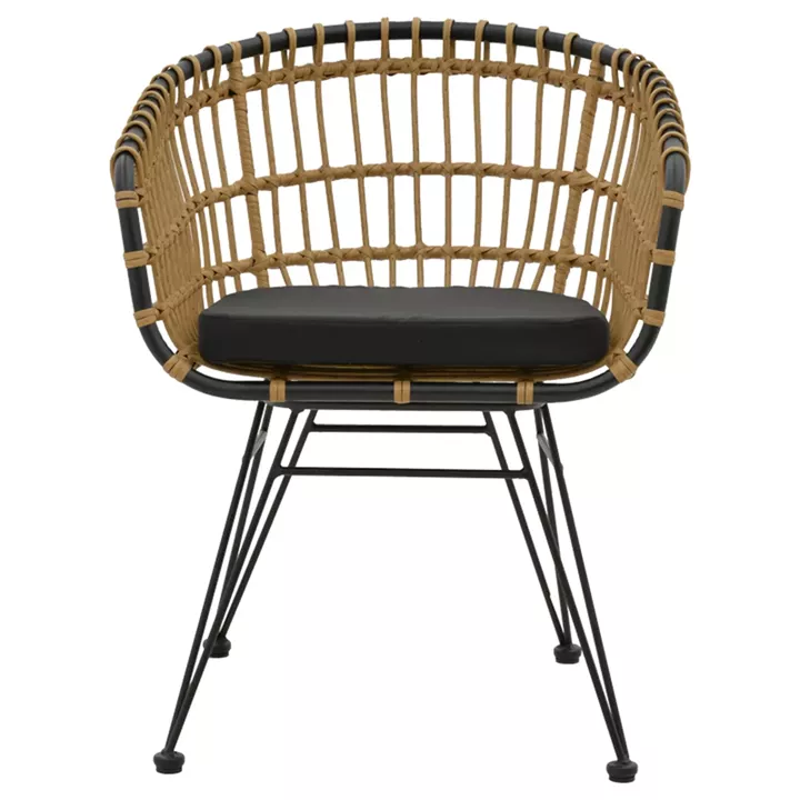 Kliton-Naoki A dining table set of 3 pakoworld anthracite aluminum and metal in black shade 80x80x74cm