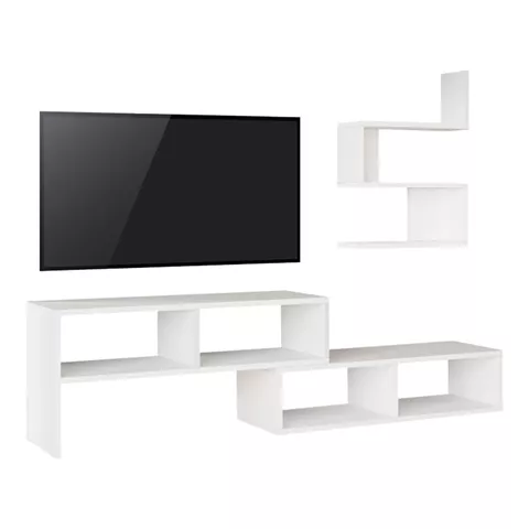 Σύνθετο σαλονιού Kakomo pakoworld σε λευκή απόχρωση 170x29.5x43εκ