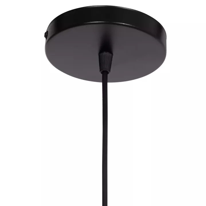 CEILING PENDANT LAMP DROPLET HM7503.11 METAL IN BLACK-MILKY WHITE GLOBE BULB 23.5x12x147Hcm.