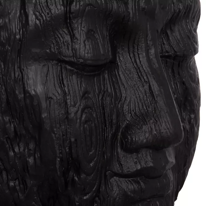 FLOOR DECORATION BUDDHA HEAD HM4385.01 PLASTER IN BLACK 90x90x100Hcm.