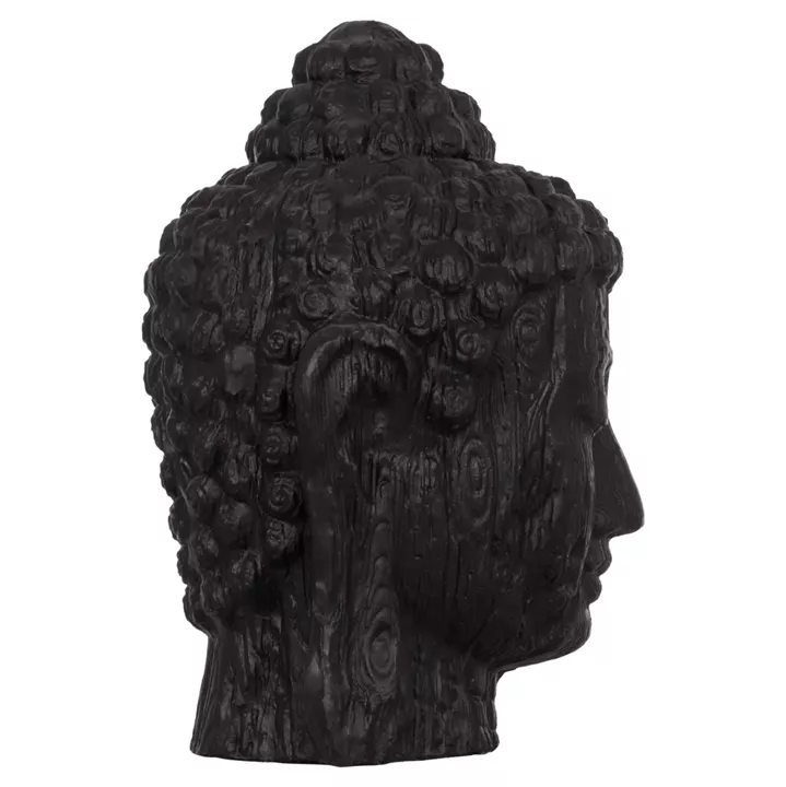 FLOOR DECORATION BUDDHA HEAD HM4385.01 PLASTER IN BLACK 90x90x100Hcm.