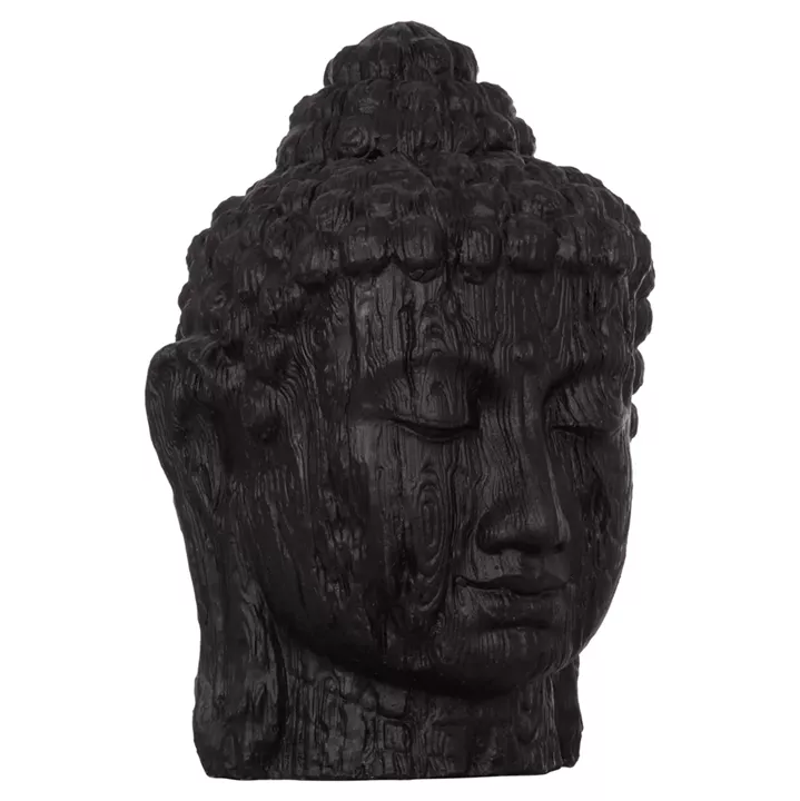 FLOOR DECORATION BUDDHA HEAD HM4385.01 PLASTER IN BLACK 90x90x100Hcm.