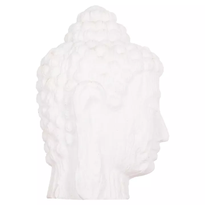 FLOOR DECORATION BUDDHA HEAD HM4385.02 PLASTER IN WHITE 90x90x100Hcm.