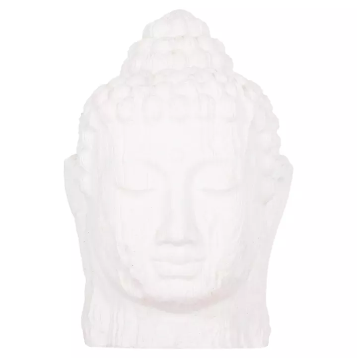 FLOOR DECORATION BUDDHA HEAD HM4385.02 PLASTER IN WHITE 90x90x100Hcm.
