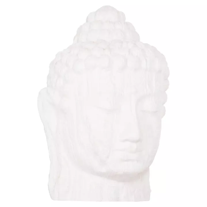 FLOOR DECORATION BUDDHA HEAD HM4385.02 PLASTER IN WHITE 90x90x100Hcm.