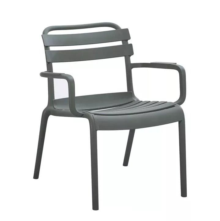 POLYPROPYLENE DINING ARMCHAIR KORVER HM6333.05 DARK OLIVE GREEN 48x67x75Hcm.