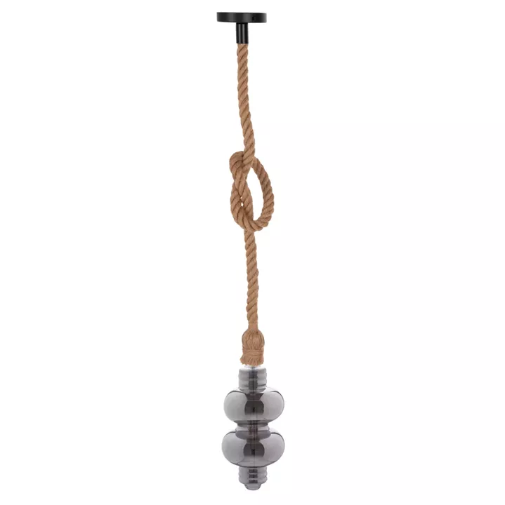 CEILING PENDANT LAMP WITH LIGHT BULB HM11929.02--ROPE 1M LONG AND 2cm THICK-E27 SOCKET