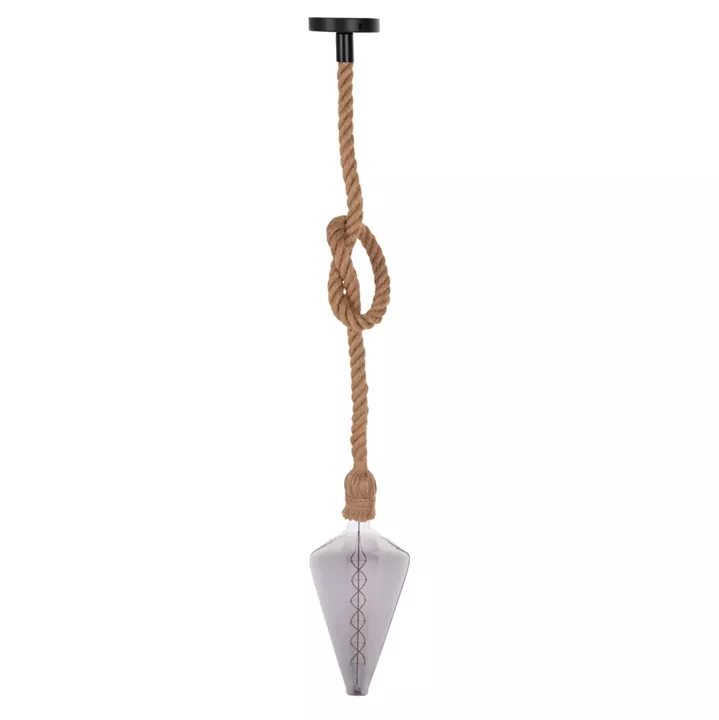 CEILING PENDANT LAMP WITH LIGHT BULB HM11930.02--ROPE 1M LONG AND 2cm THICK-E27 SOCKET