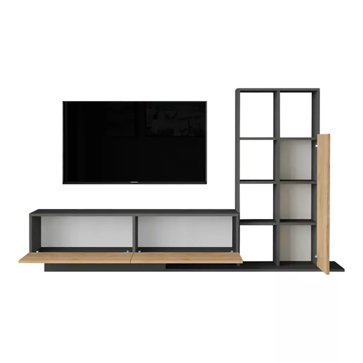 Damon pakoworld living room set in natural-anthracite color 140x29.5x39.5cm